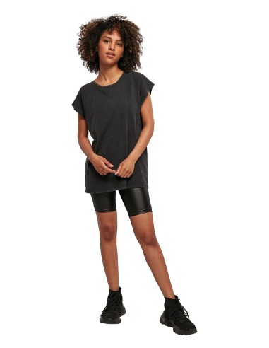 BUI-BY053-Ladies Acid Washed Extended Shoulder Tee